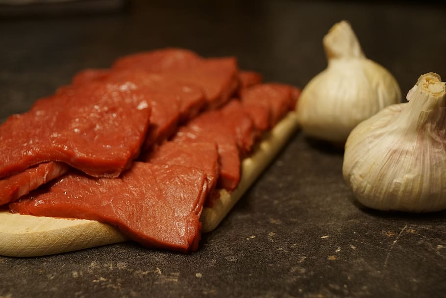 beef, garlic, eat, red, nutrition, food, cook, food and drink HD wallpaper