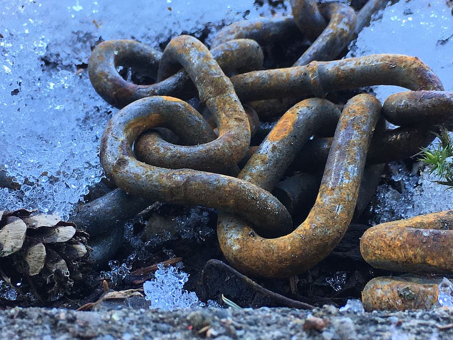 chain, metal, rusty, strength, no people, day, solid, close-up HD wallpaper