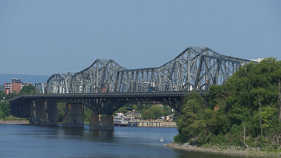canada, ottawa, ottawa river pathway, water, architecture, bridge HD wallpaper