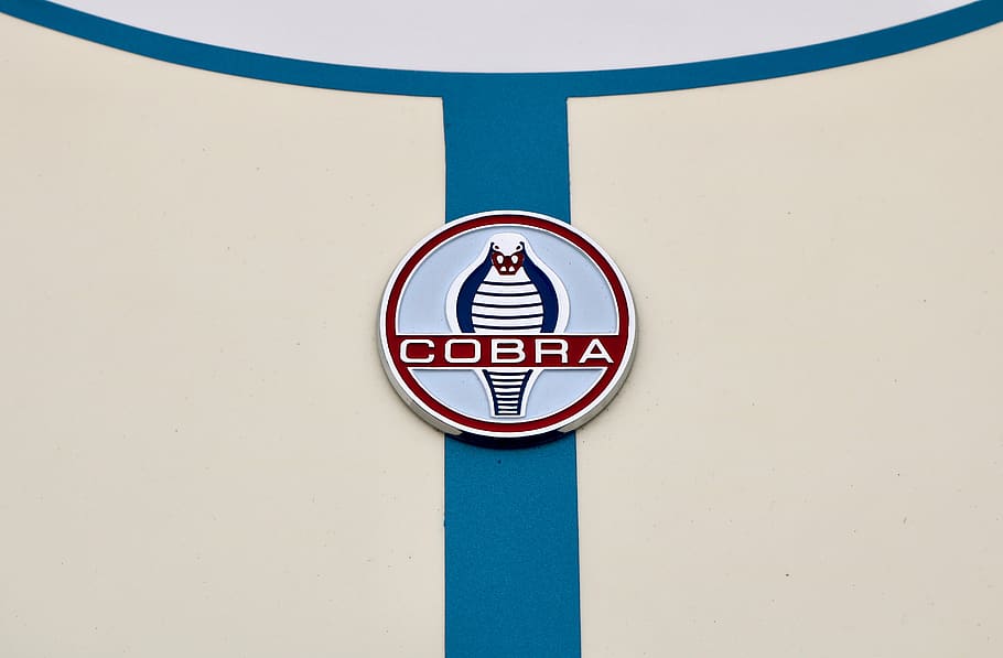 round silver-colored Cobra emblem, trademark, logo, vehicle, design HD wallpaper