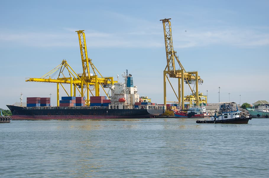 Ship With Container Vans, cargo, cargo container, cargo ship HD wallpaper