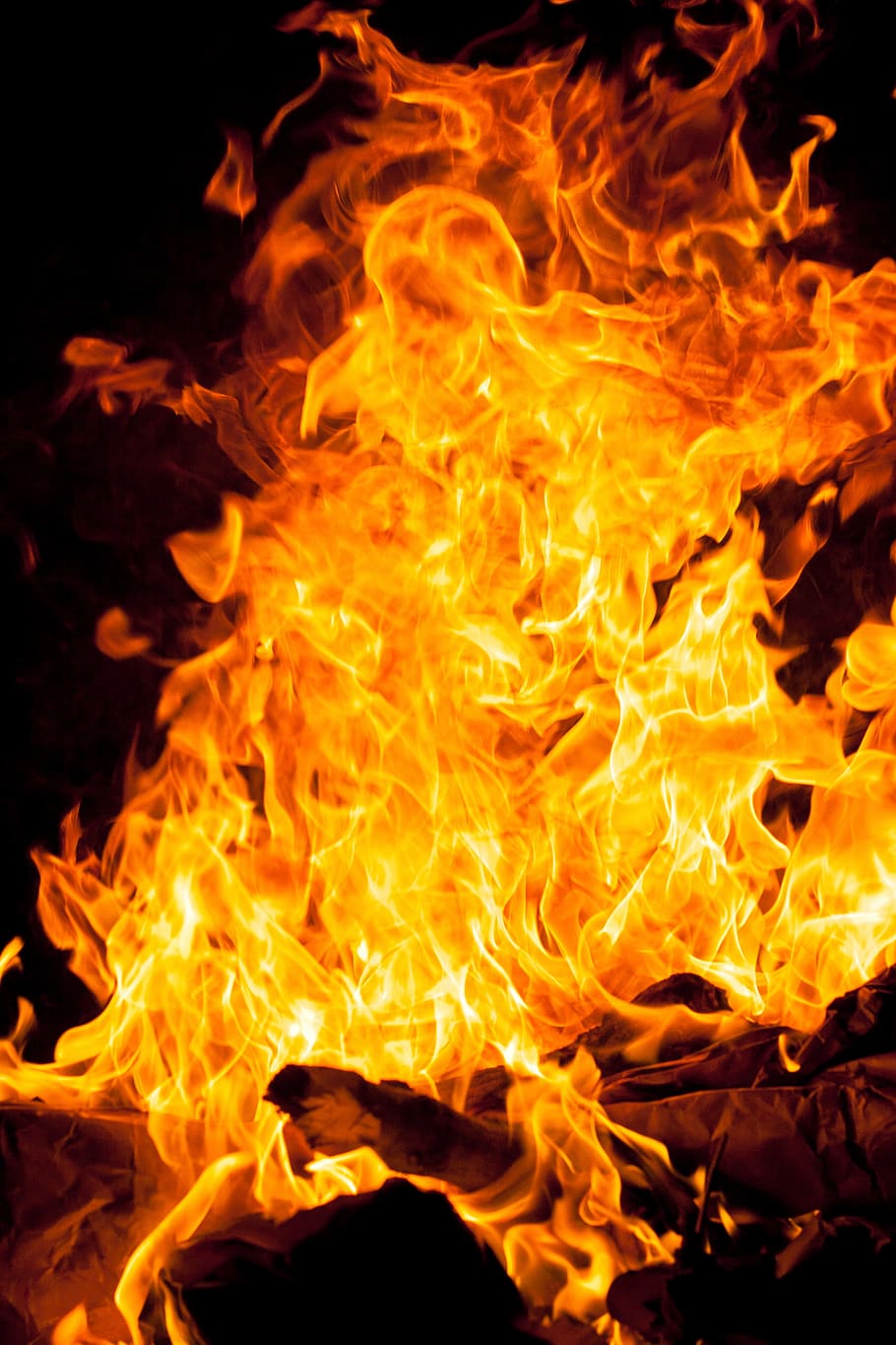 fire, fireplace, flame, inferno, motion, black, burning, fire - natural phenomenon HD wallpaper