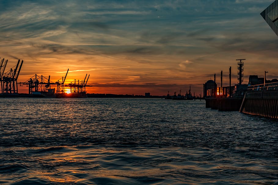 elbe, architecture, hamburg, river, city, germany, water, building HD wallpaper