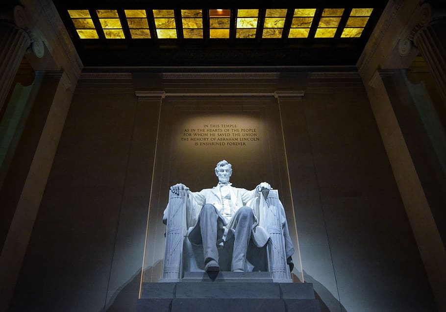 Abraham Lincoln Sitting on Chair Statue, america, architecture, HD wallpaper