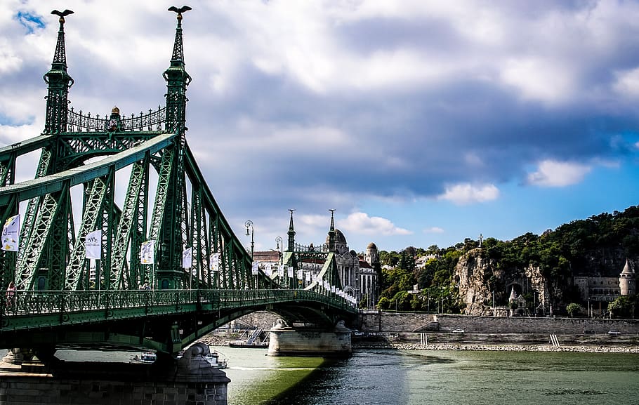 budapest, bridge, city, built structure, architecture, bridge - man made structure HD wallpaper