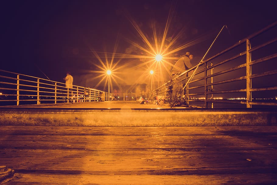usa, coronado, light, night, pier, urban, city, fishing, architecture HD wallpaper
