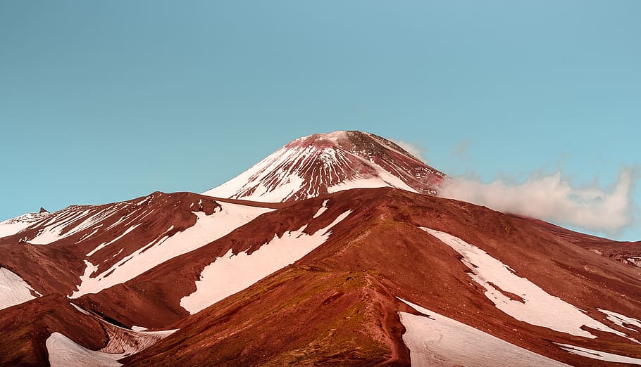 snow-covered mountains, russia, nature, kamchatka peninsula, outdoors HD wallpaper