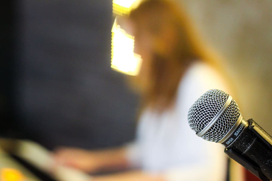 microphone, bokeh, macro, shure, input device, music, technology HD wallpaper