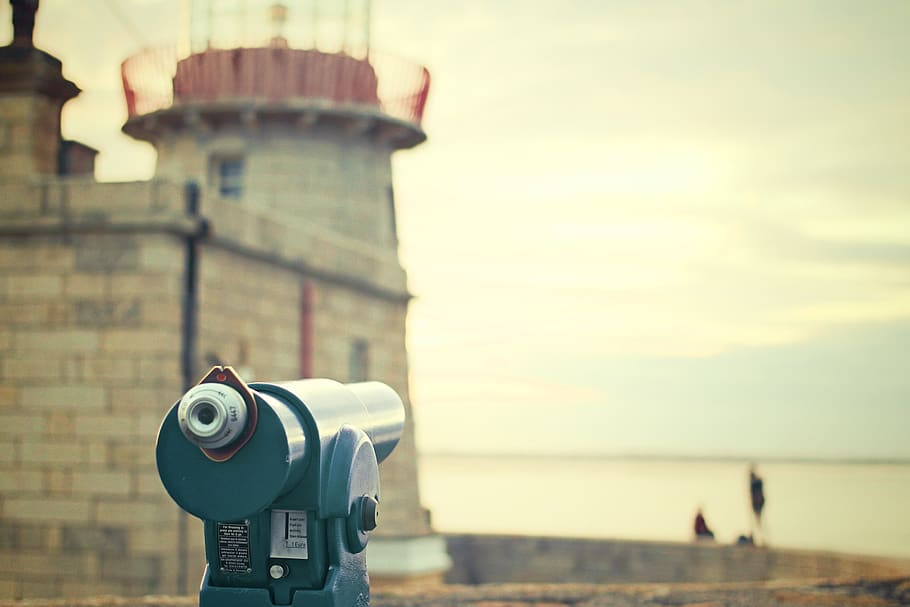 Green and Gray Tower Viewer Telescope, attraction, binoculars HD wallpaper