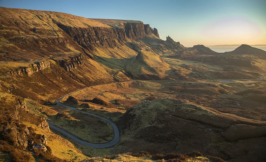 nature, landscape, mountains, summit, peaks, rocks, roads, paths HD wallpaper