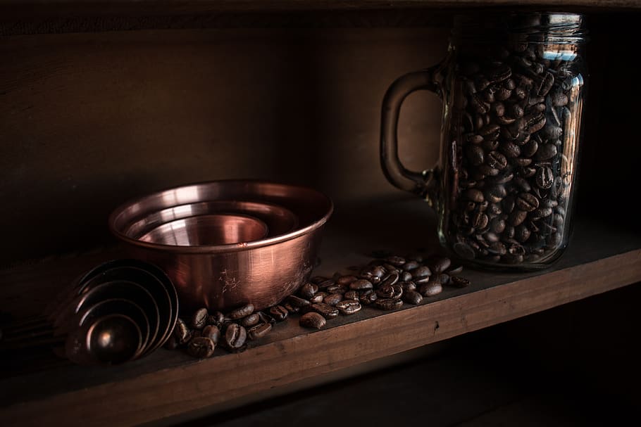 coffee beans on rack, wood - material, indoors, food and drink HD wallpaper