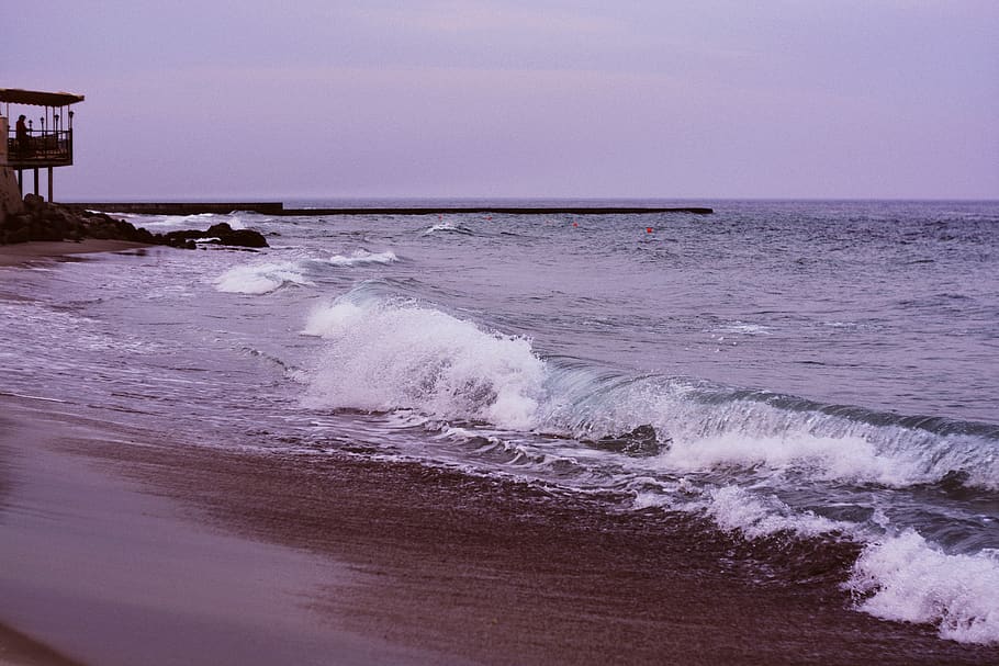 sea, water, wave, waves, foam, sand, summer, wallpaper, background HD wallpaper