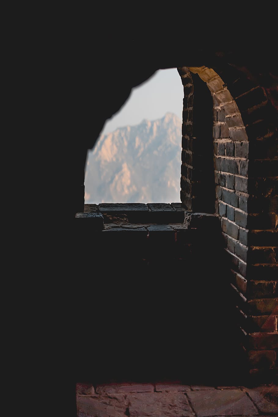 brown brick wall, architecture, no people, mountain, built structure HD wallpaper