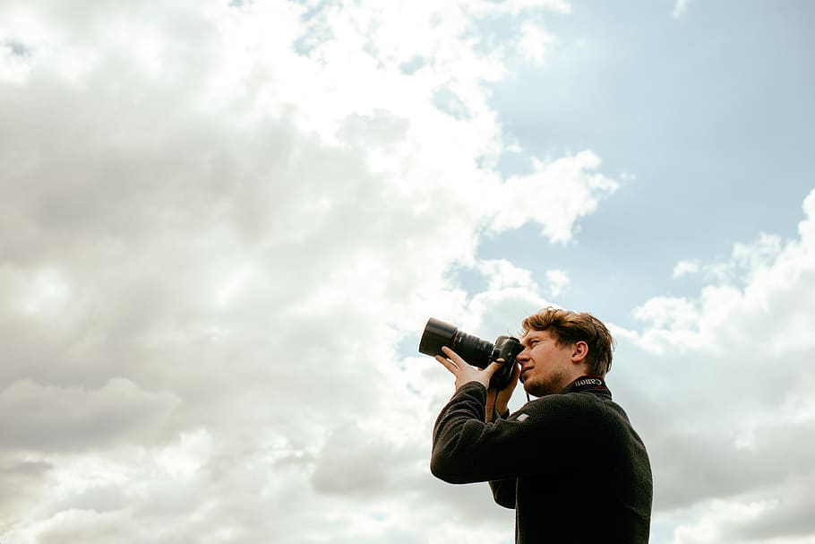 photographer, cloud - sky, one person, holding, photography themes HD wallpaper