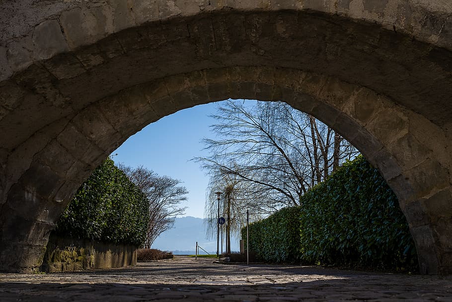 wall, arch, architecture, old, stone, archway, input, masonry HD wallpaper