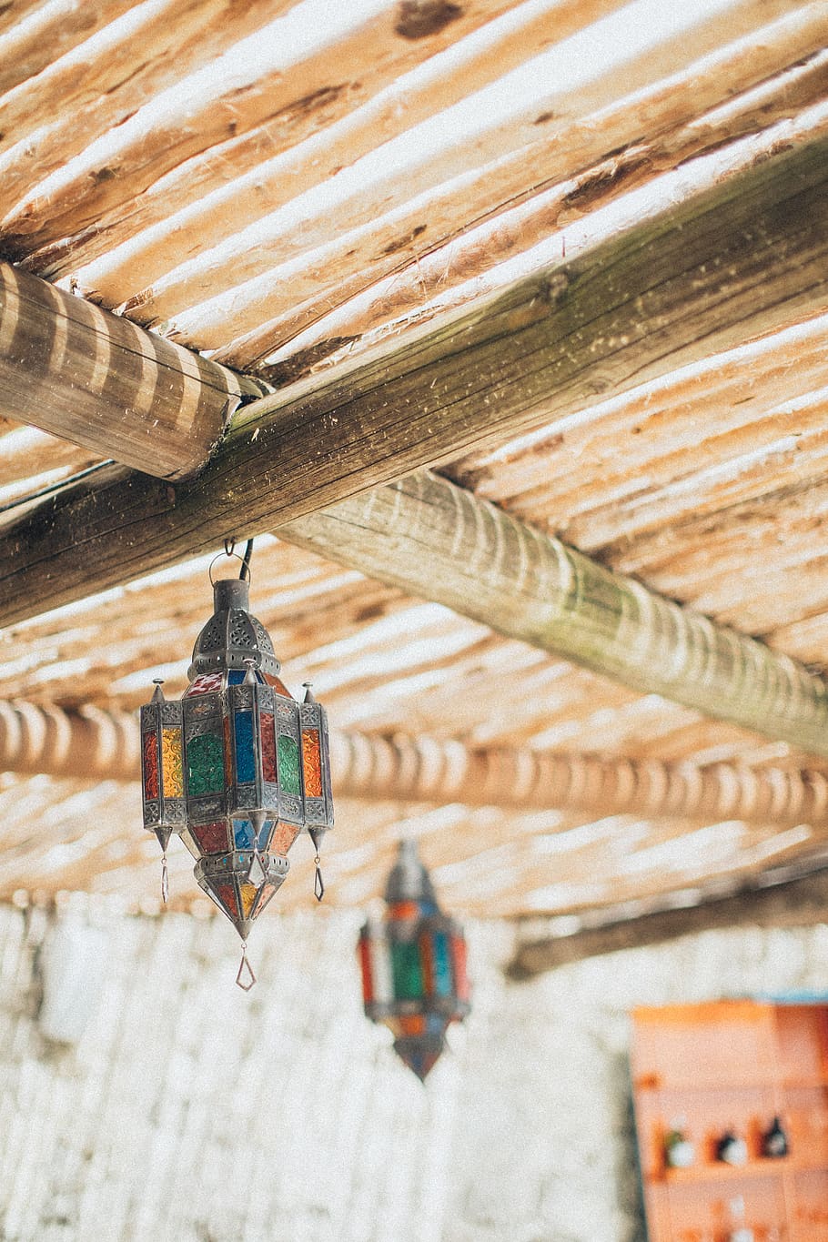 Multi-colored Pendant Lamps, ceiling, hanging, pendant lights HD wallpaper