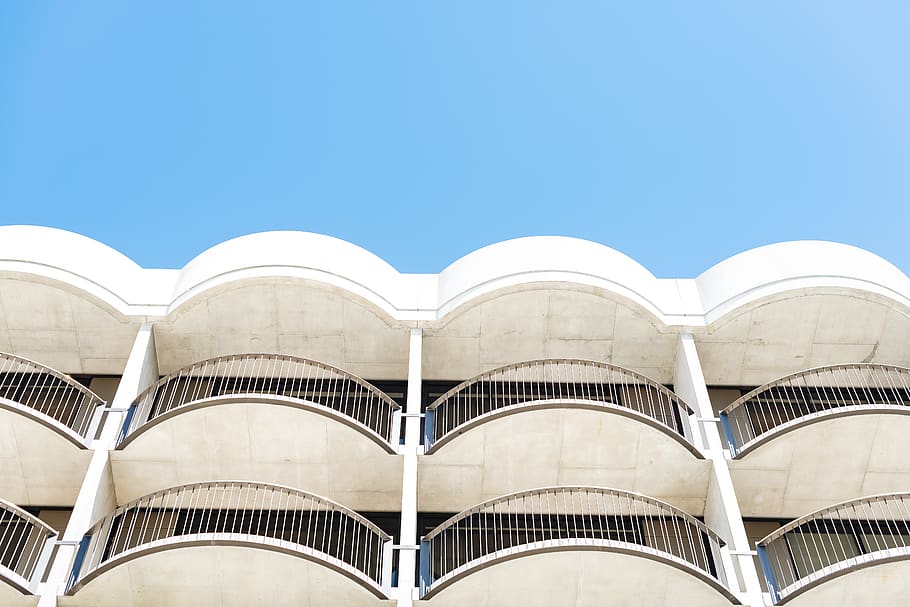 white concrete building, sky, architecture, building exterior HD wallpaper
