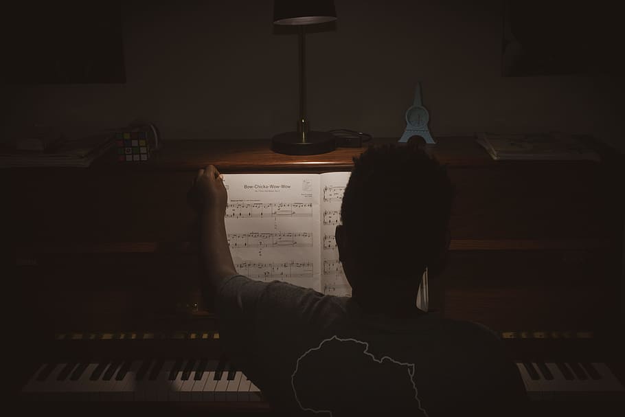 Photo of Person Sitting In Front Of Piano, instrument, jazz, keyboard HD wallpaper
