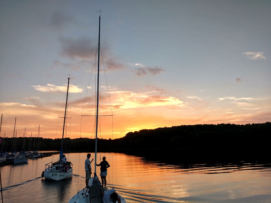 united states, nashville, percy priest lake, sailing, sailboats, HD wallpaper