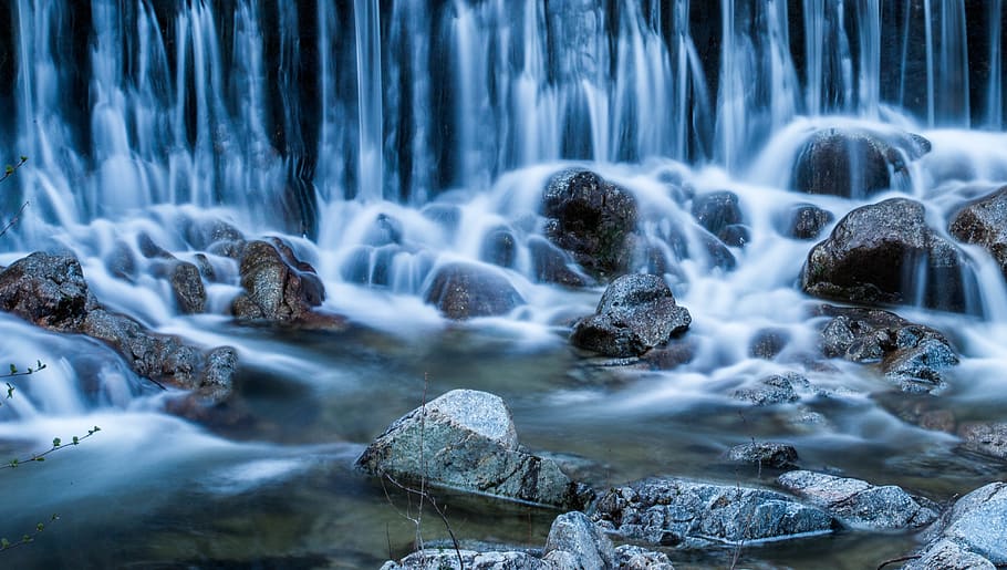 waterfalls digital wallpaper, outdoors, river, creek, stream HD wallpaper