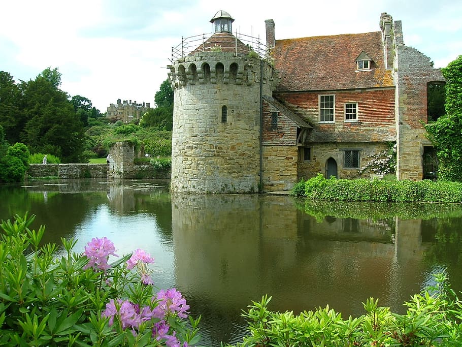 scotney, castle, construction, architecture, keep, building HD wallpaper