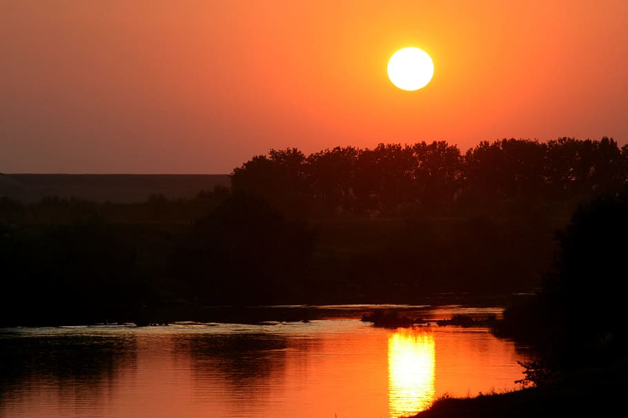sun, sunset, nature, water, sea, river, reflection, scenics - nature HD wallpaper