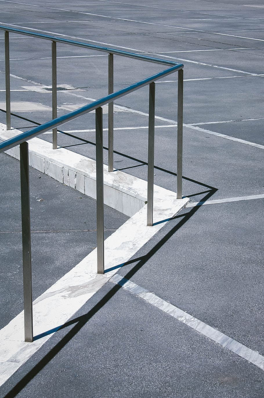 Gray Railing, architecture, asphalt, contemporary, daylight, empty HD wallpaper