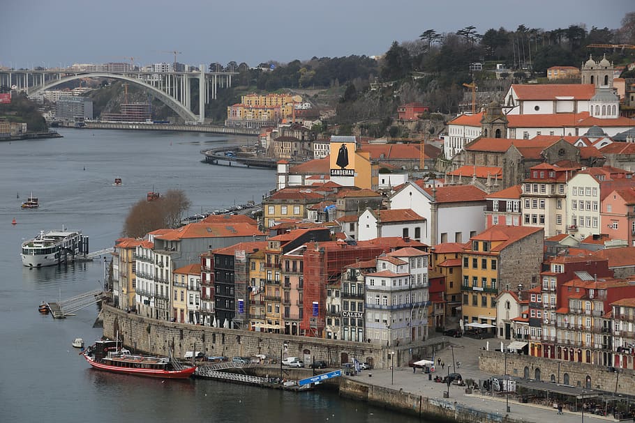 portugal, porto, river, douro, city, riverside, architecture, HD wallpaper