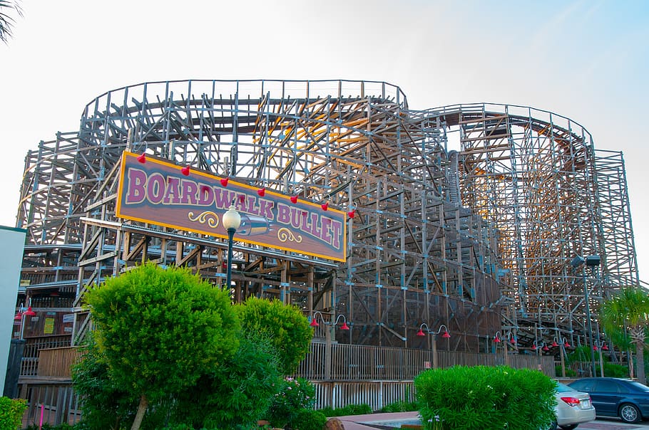 roller coaster, park, rollercoaster, fun, colorful, architecture HD wallpaper