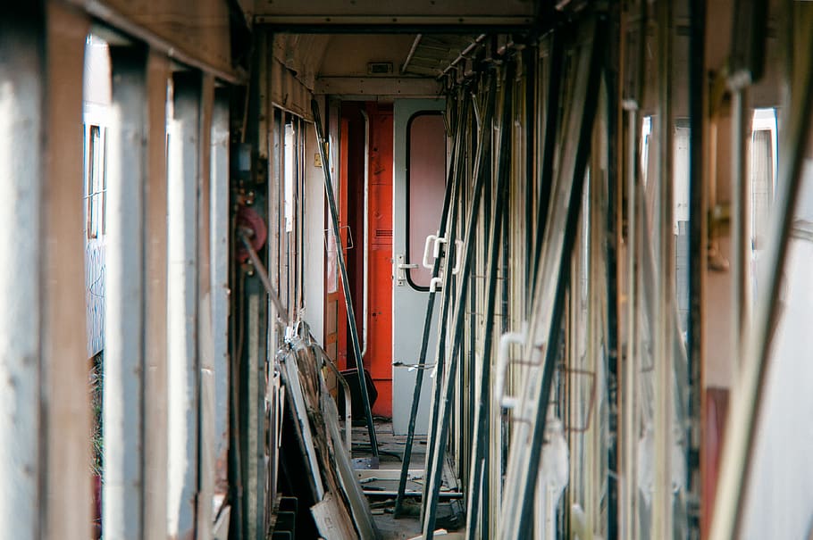 train, door, window, old, interior, urban, urbex, room, abandoned, HD wallpaper