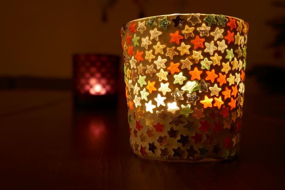 table, star, candle, light, illuminated, indoors, no people HD wallpaper