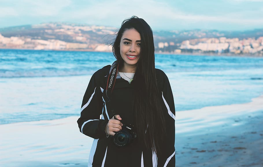 colorful, beach, lock, blue, girl, photography, one person HD wallpaper