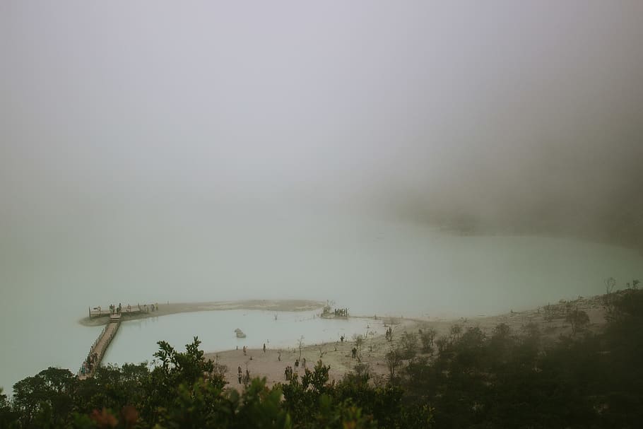 nature, weather, fog, outdoors, bandung, white crater, indonesia