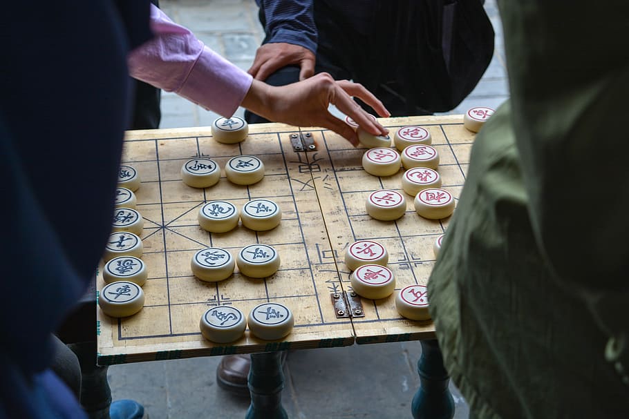 person playing board game, chess, asian, china game, strategy HD wallpaper
