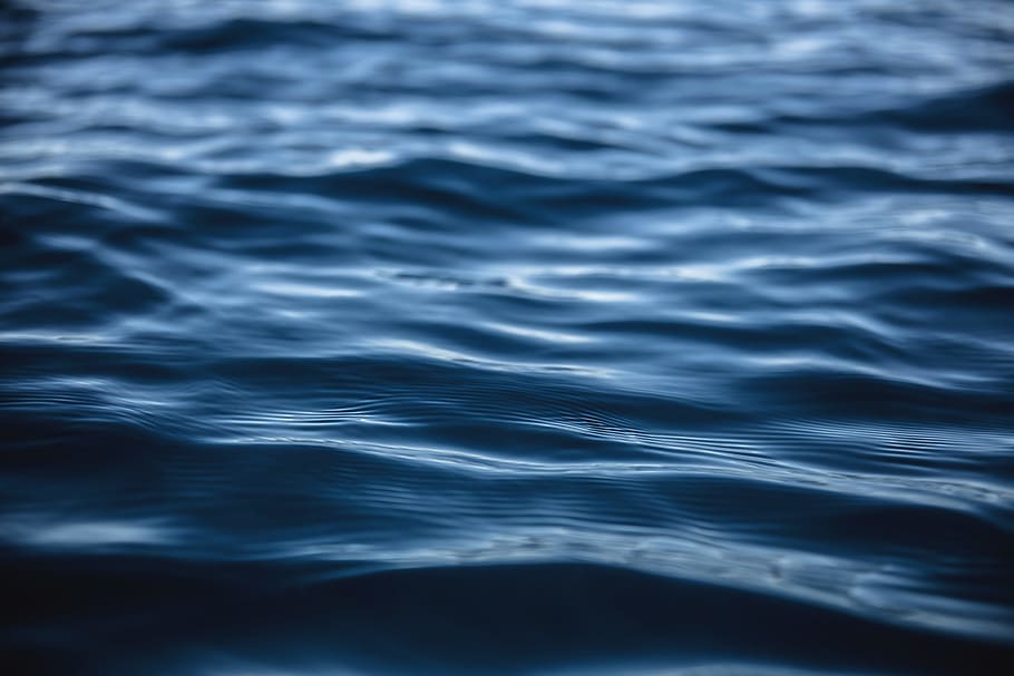 blue water close-up photo, surface, sea, ocean, texture, ripple, HD wallpaper