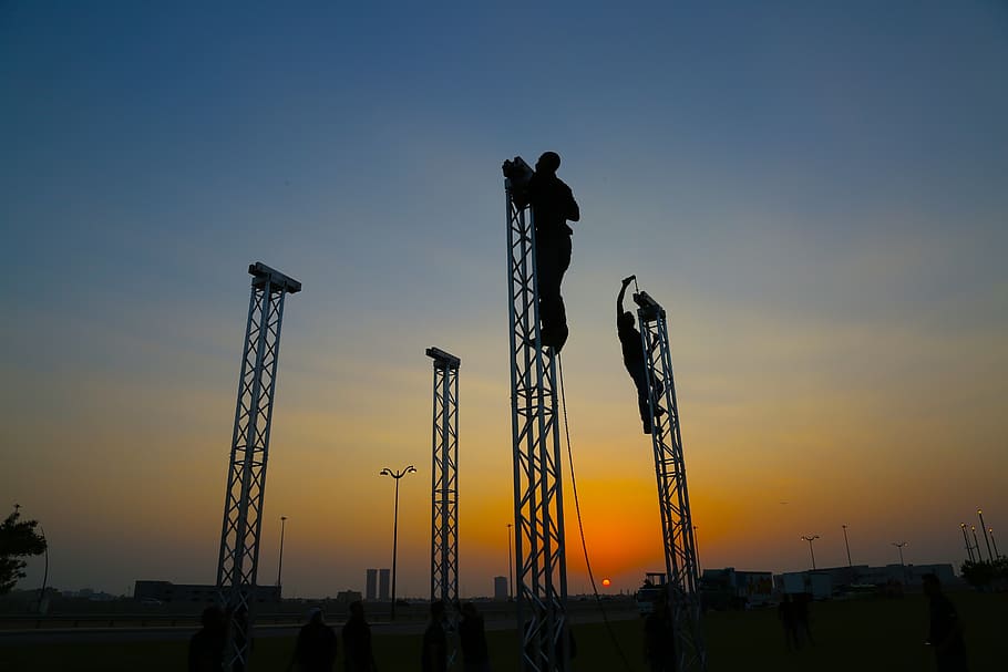 silhouette teamwork, trust, mountain, climbing, togetherness HD wallpaper