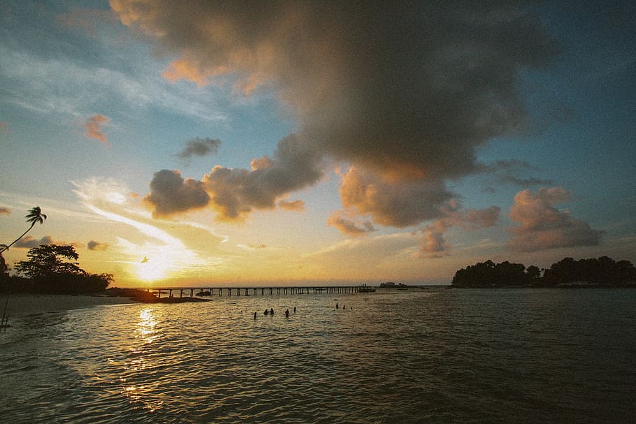 indonesia, pulau berhala, sea, beach, sunrise, sky, water, cloud - sky, HD wallpaper