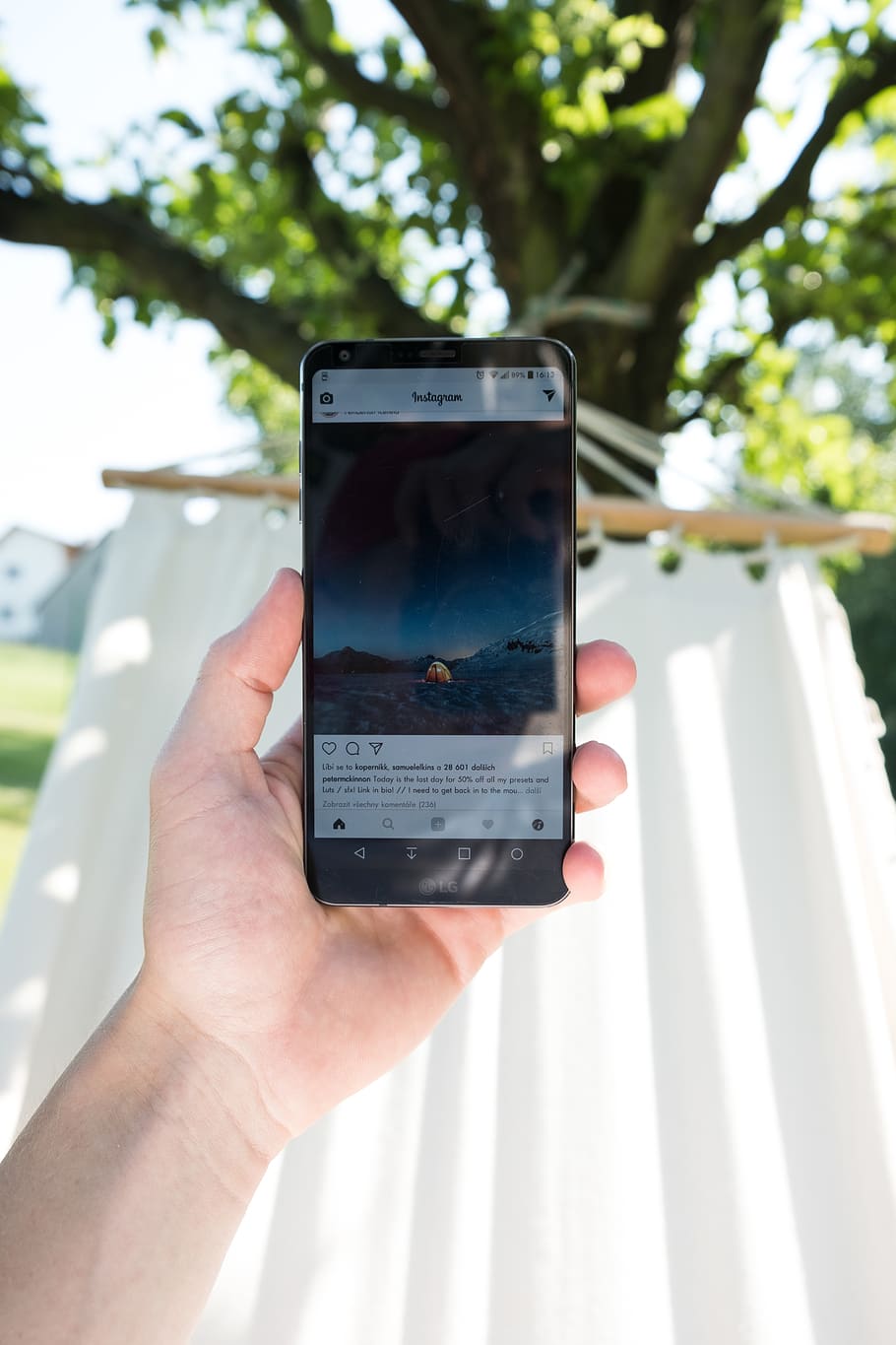 summer, phone, lg, tele, tree, instagram, relax, electronic HD wallpaper
