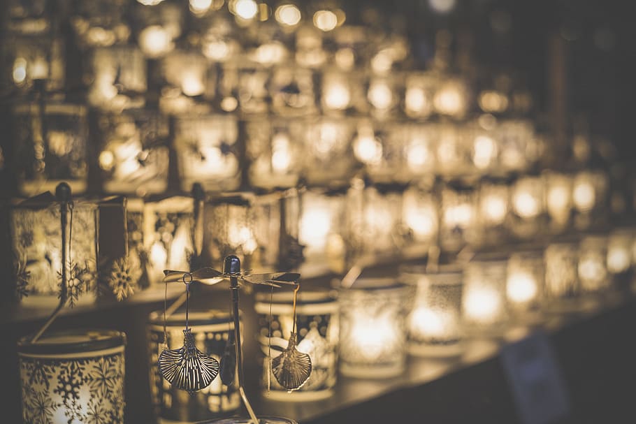 lamp, design, art, dark, night, light, blur, indoors, hanging HD wallpaper