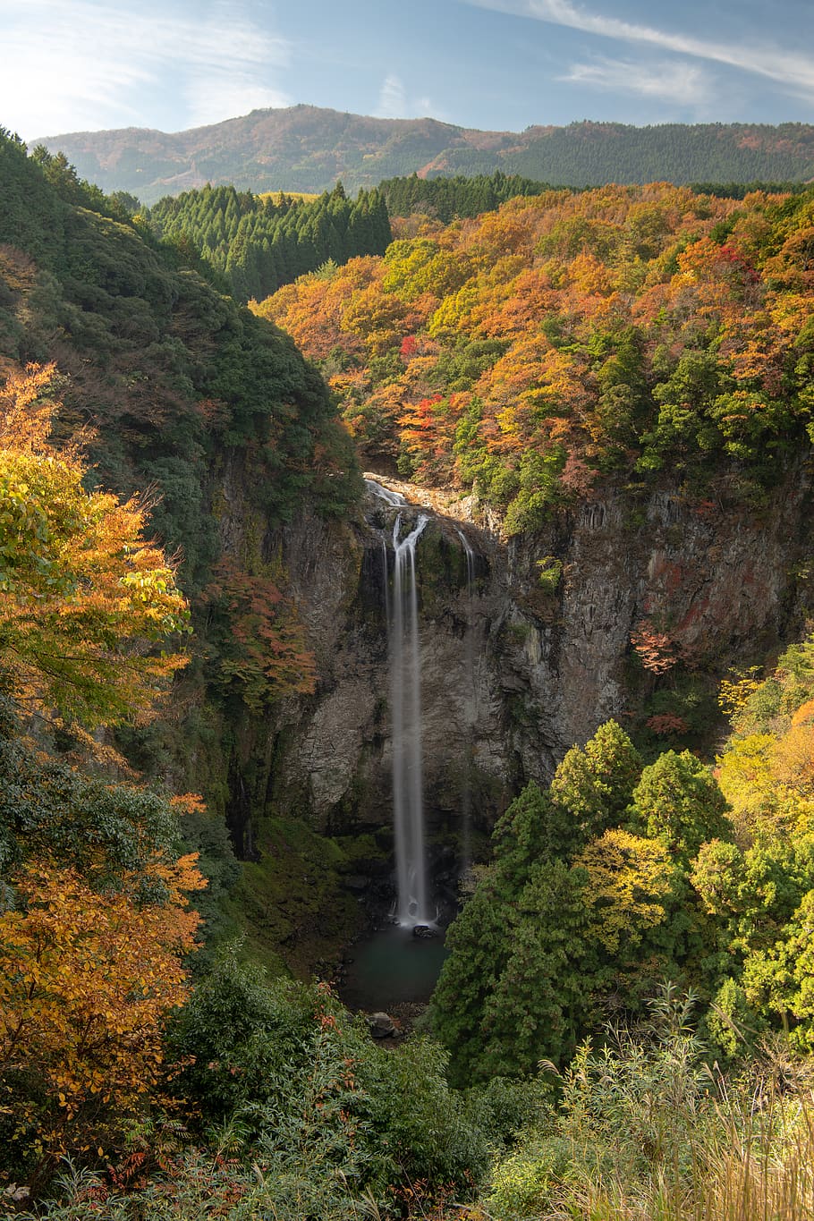 waterfall view surrounded by trees, scenics - nature, beauty in nature HD wallpaper