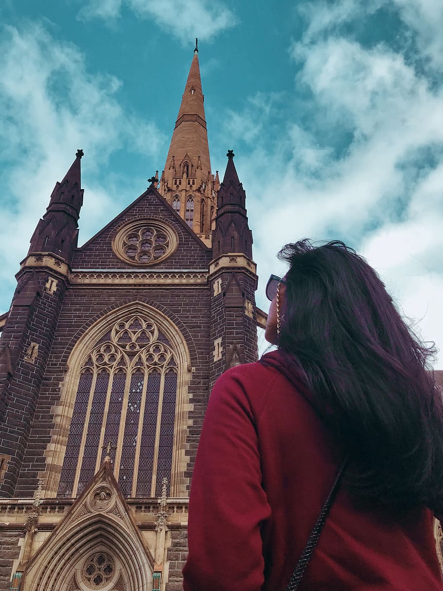 tower, building, architecture, spire, steeple, human, person HD wallpaper