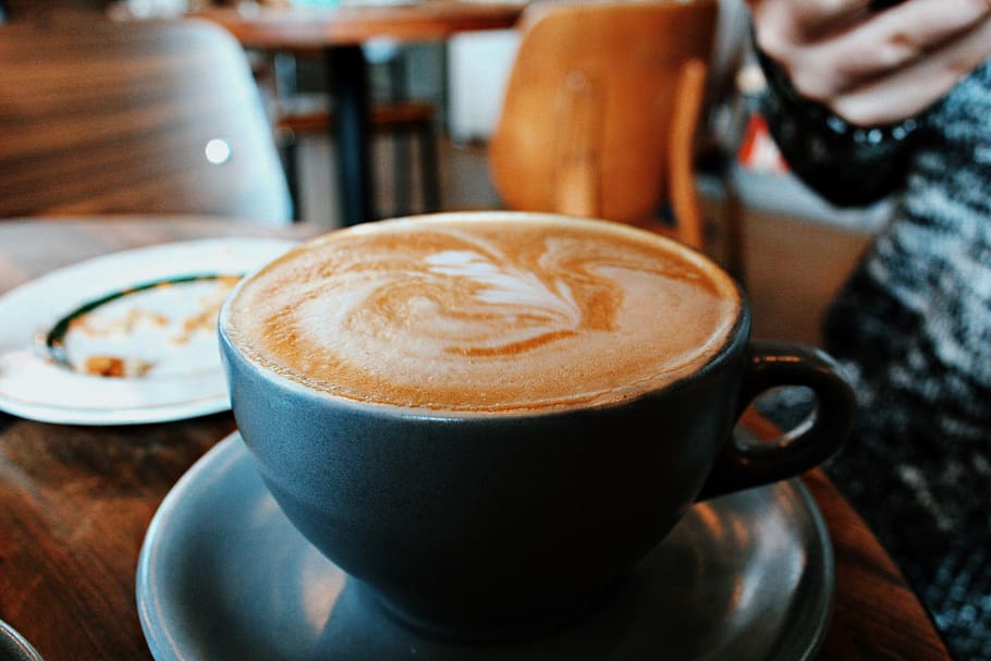 coffee cup, beverage, drink, latte, saucer, pottery, restaurant HD wallpaper