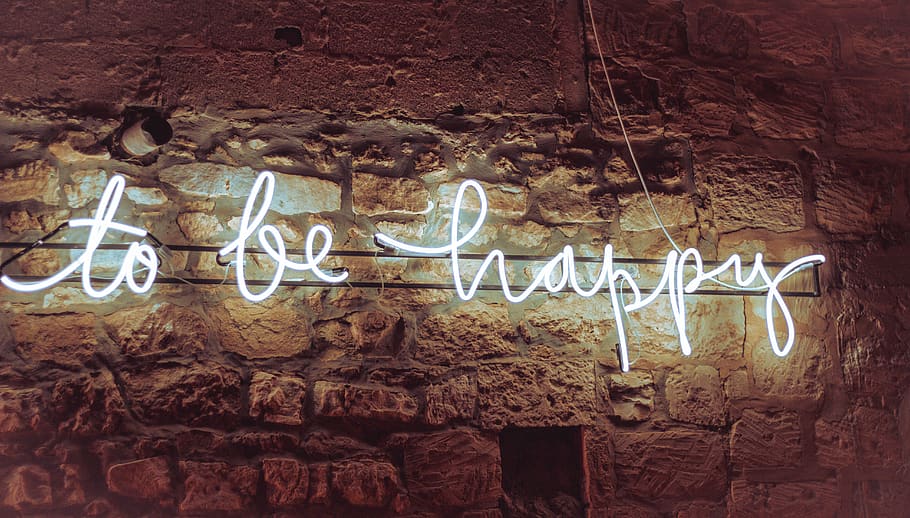 to, be, happy, lights, festival, colorful, text, western script HD wallpaper