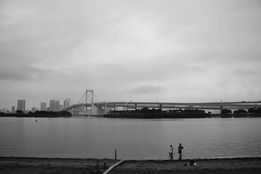 building, bridge, human, person, city, water, metropolis, town HD wallpaper