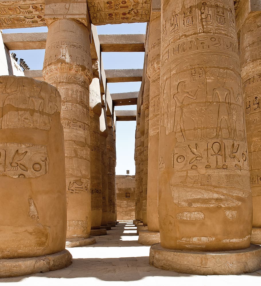 egypt, temple, karnak, history, the past, ancient, architecture, HD wallpaper