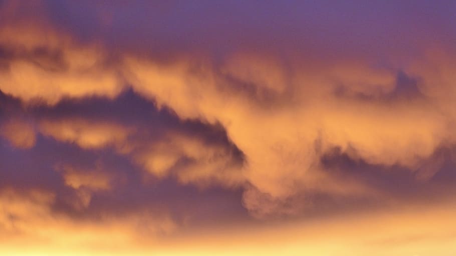 orange cloudy sky at dusk, nature, outdoors, weather, canada HD wallpaper