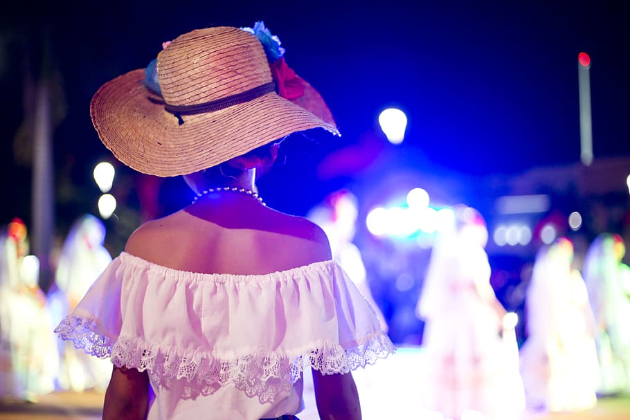 mexico, cozumel, dancers, dress, night, festival, girl, stage, HD wallpaper