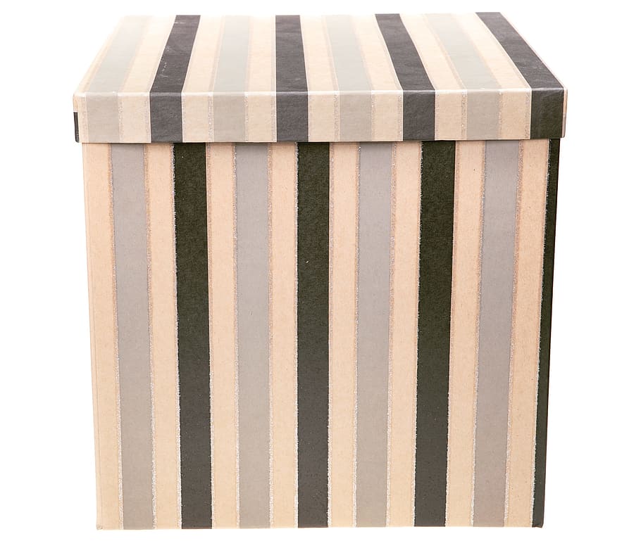 striped, box, isolated, white, white background, studio shot HD wallpaper