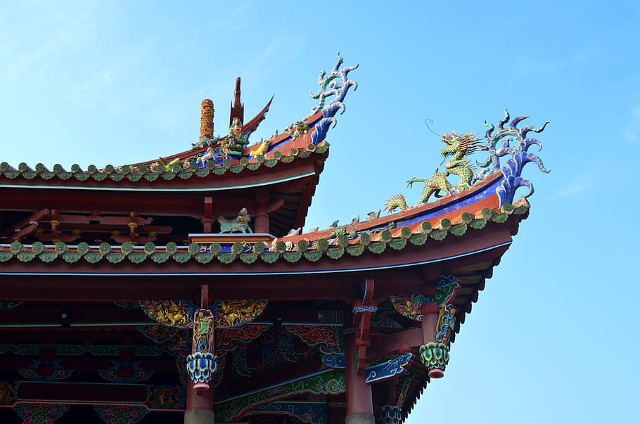 taiwan, taipei confucius temple, asian architecure, architecture, HD wallpaper