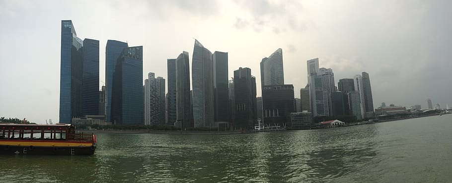 singapore, downtown core, architecture, building exterior, water HD wallpaper